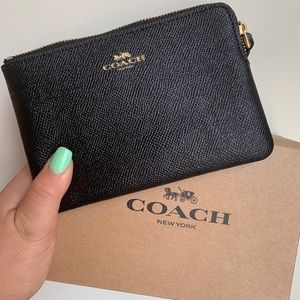 Coach Black Leather Wristlet